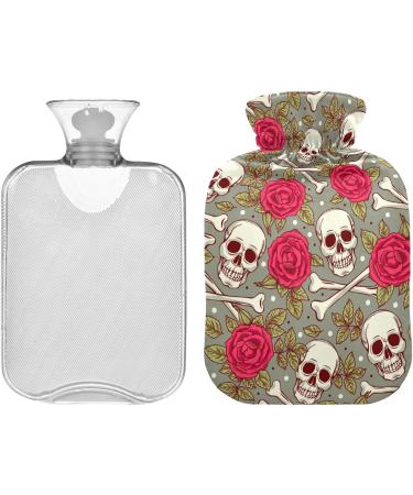 NAANLE Skull Roses Hot Water Bottle | Transparent Heated Bag for Pain Relief & Cold Therapy 1L International Shipping - Buy Online on GoSupps.com