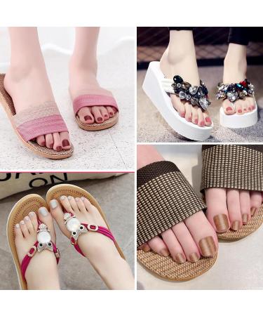 JSRQT 12 Sheets Toe Nail Polish Stickers Solid Colors Glitter Full Wraps Self Adhesive Toe Nail Tip Red Pink Purple Toenails Stickers with Nail File Toe Nails Polish Strips Stickers DIY Nail Decor Art - Buy Online on GoSupps.com