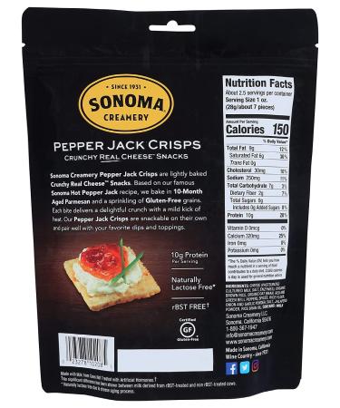 SONOMACREA Crisp Cheese Pepper Jack 2.25 oz - Gourmet Snack - Buy Online on GoSupps.com