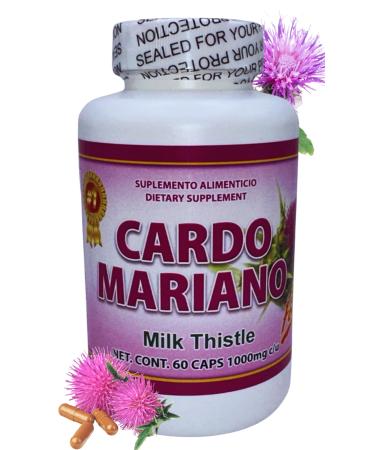 LO+NATURAL Cardo Mariano 60 caps 1000 mg c/u (Milk Thistle) - Herbal Dietary Supplement | Extra Forte