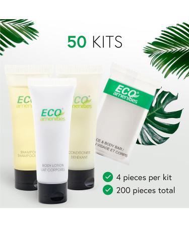 Eco-Friendly Amenities Set - 200 Piece Eco Tubes | 50 Bar Soaps Shampoo Conditioner & Body Lotion | Perfect for Hotels & Travel - Buy Online on GoSupps.com