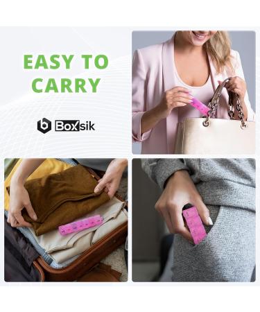 BoxSik Pink Pill Organizer - 7-Day Weekly Medication Storage for Vitamins & Supplements | Travel-Friendly - Buy Online on GoSupps.com