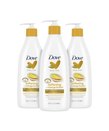 Dove Body Love Softening Body Lotion with Mango & Almond Pack of 3 For Touchably Soft Skin Butters Lotion for Dry Skin with Restoring Ceramide Serum 13.5 oz