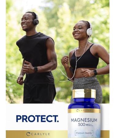 Carlyle Magnesium 500mg | 300 Coated Caplets | Vegetarian Non-GMO and Gluten Free Supplement 300 Count (Pack of 1) - Buy Online on GoSupps.com