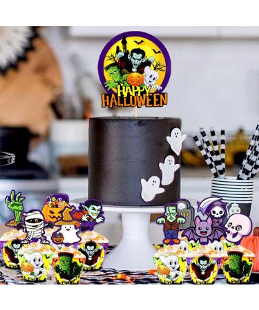 72 Pcs Halloween Cupcake Toppers Cupcake Liners Pumpkin 40 Pcs Cupcake Wrapper and 40 Pcs Cupcake Toppers muffin Case Trays for Halloween Birthday Decoration Party Supply (72 pcs) - Buy Online on GoSupps.com