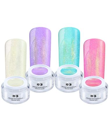 Mermaids Glimmer Collection Set - Color Effect Gel - Gel Nails Color Gel - Made in Germany (4 x 5ml)