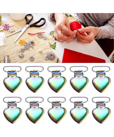 Buy GfRGFH Metal Heart Pacifier Clips - Colorful Rust-Proof Teething Clips for Kids - 10 Pack - Buy Online on GoSupps.com