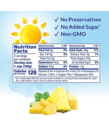 Dole Fruit Bowl Essentials Pineapple with Cucumber Mint 7oz Cups (Pack of 2) - 12 Total Cups, No Added Sugar - Buy Online on GoSupps.com