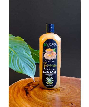 Body Wash with Turmeric & Raw Sugar - Exfoliating Vegan Cleanser 32 Fl Oz - Sulfate Free Cruelty Free for All Skin Types - Buy Online on GoSupps.com