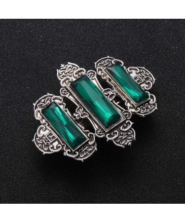 Lurrose Celtic Hair Clips - Vintage Crystal Spring Metal French Hair Clip for Women | Silver & Green | International Shipping Available - Buy Online on GoSupps.com