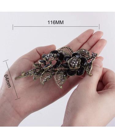 Vintage Metal Hair Clips Set of 2 for Women | Peacock & Flower Barrettes - Bridal Hair Accessories - Buy Online on GoSupps.com