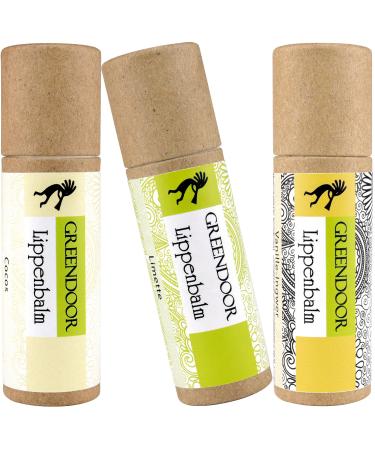 Greenendoor lip care set Exotic vanilla lime cocos-3 seductive nurses Natural plastic-free lip balm natural cosmetics lip care pencils savings natural feeling