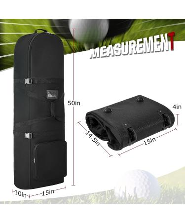 DAREKUKU 50 Inch Soft Golf Travel Bag - Heavy Duty 900D Polyester Oxford, Wear Resistant, Extra Storage Pocket, Upgraded Rubber Wheels - Black - Buy Online on GoSupps.com