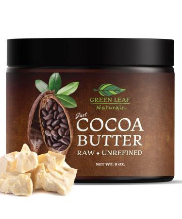 Cocoa Butter Raw Organic Unrefined | 100% Organic Natural Ingredients | Body Moisturizer | Hydrate  Nourish & Soften Your Skin | Restore & Repair | Body Butter for Women & Men  All Skin Types 8 oz 8 Ounce (Pack of 1)