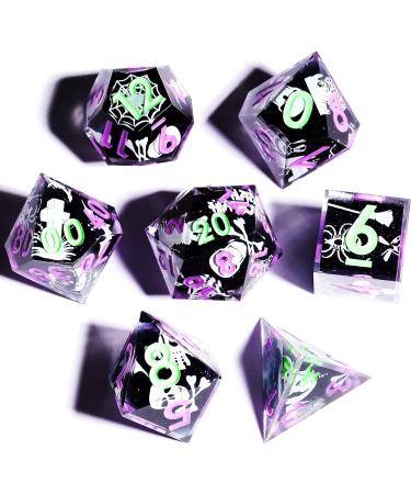 Halloween Glow in The Dark Layered Theme Dice Set - MINI PLANET DND Polyhedral Sharp Galaxy Handmade Crafted Dice (Halloween DICE 3) - Buy Online on GoSupps.com