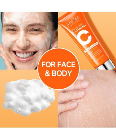 5X Vitamin C Face Cleanser 100g(2 Bottle),SADOER Facial cleanser Niacinamide & Hyaluronic Acid, Gentle Pore Refining Daily Wash for Oily &Dull Skin,Clear,Oil Balancing,TIKTOK Popular Skincare Gift 2 Face Cleanser - Buy Online on GoSupps.com