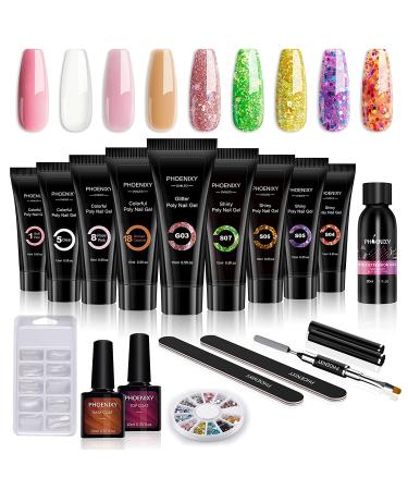 Phoenixy Poly Nail Gel Kit - 9 Colors Builder Gel Manicure Set - Alice's Wonderland Gift Set - Buy Online on GoSupps.com