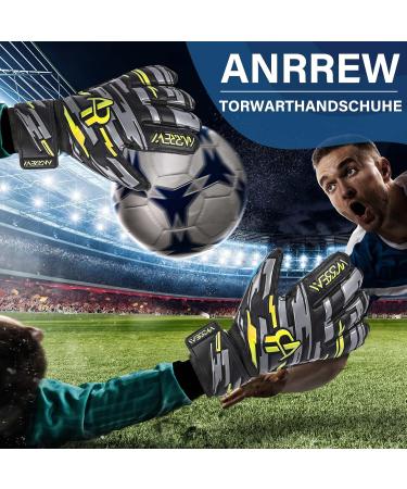 Anrrew Football Goalkeeper Gloves - Finger Protection & Double Wrist Support for All Ages | Durable Grip in Yellow & Black - Buy Online on GoSupps.com