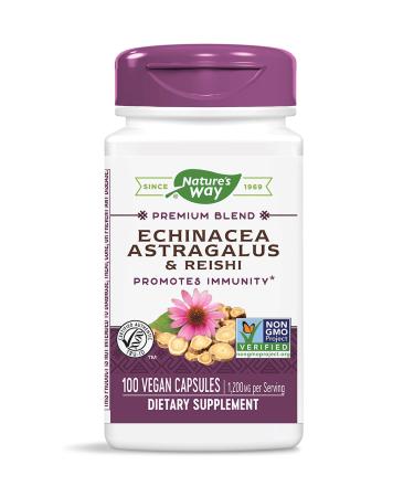 Nature's Way Echinacea Astragalus & Reishi 1200 mg 100 Vegan Capsules