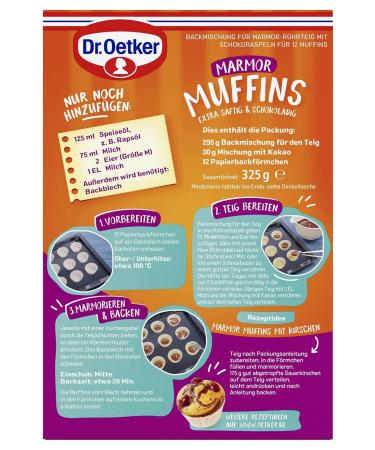 Dr. Oetker Marble Muffins Baking Mix - 320g | Make 12 Gourmet Marbled Muffins with Ease | Perfect for Light & Dark Dough - Buy Online on GoSupps.com
