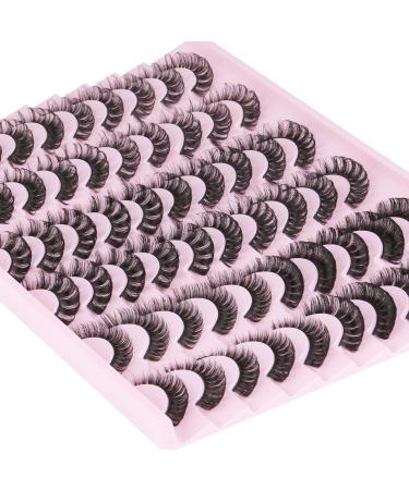 Russian Strip Lashes D Curl 30 Pairs - Fluffy Volume Wispy False Eyelashes Pack - Buy Online on GoSupps.com