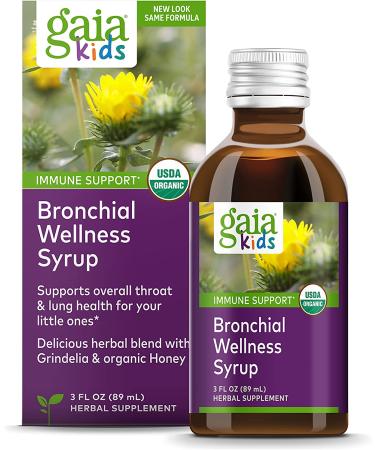 Gaia Kids Bronchial Wellness Syrup - Organic Honey Lemon Flavor | Immune Health Support  3 Fl Oz - Buy Online on GoSupps.com