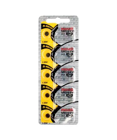Maxell Watch Battery Button Cell SR516SW 317 Pack of 5 Batteries