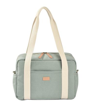 B aba diaper bag for babies several compartments 10 pockets zipper trolley case shoulder strap isotherm bag diaper pad water-repellent content 16L bag paris grun