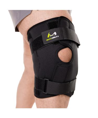 BraceAbility Plus Size Knee Brace with Hinges - Bariatric Compression Support for Obese Men and Women with Large Legs  Osteoarthritis  Patella Instability  Joint and Chronic Kneecap Pain Relief (8XL)