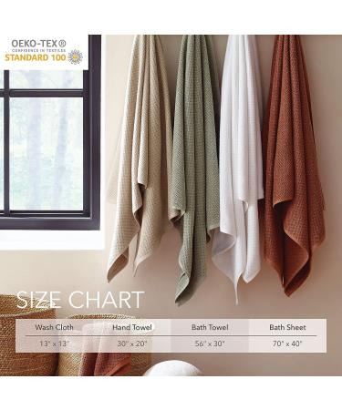 Nate Home by Nate Berkus 6-Piece Cotton Towel Set | Soft & Absorbent Bath Towels, Hand Towels, & Washcloths - Lichen (Sage) Sage Bath Set 6pc - Buy Online on GoSupps.com