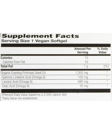 VegLife Evening Primrose Oil 1000mg Vegan Softgel - 60ct Organic Supplement - Buy Online on GoSupps.com