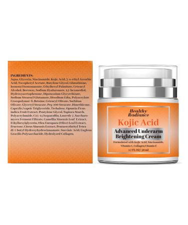 Kojic Acid Underarm Brightening Cream | Dark Spot Corrector with Glutathione Vitamin C & Niacinamide | Non-Greasy Cruelty-Free 1.7 Fl Oz - Buy Online on GoSupps.com