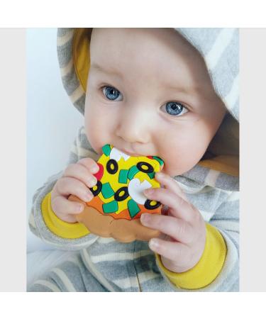 Silli Chews Pizza Toy Baby Teether - Silicone Teething Sensory Toy for Infants, Toddlers, and Kids - Buy Online on GoSupps.com