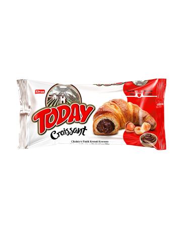 Elvan Today Chocolate Croissants (Pack of 6) | Individually Wrapped, Buttery Soft Croissant, Ready to eat Breakfast Pastry, or Lunchbox Snacks