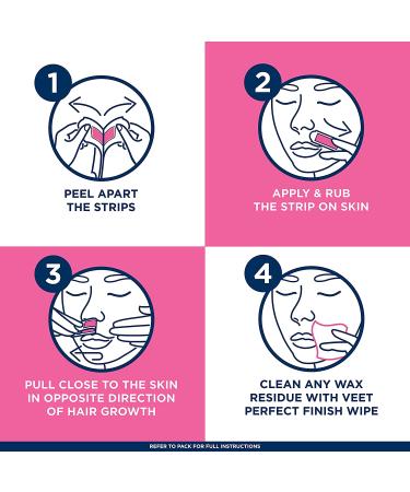VEET ReadyToUse Wax Strips Hair Remover Face 12 ea - Pack of 3 - Buy Online on GoSupps.com