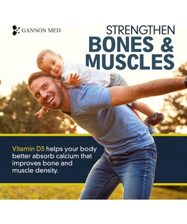 GANNON MED Vitamin D Supplement 5000 IU - 500 Softgel Family Pack | Bone & Muscle Support | Immune Health | Made in USA | Non-GMO - Buy Online on GoSupps.com