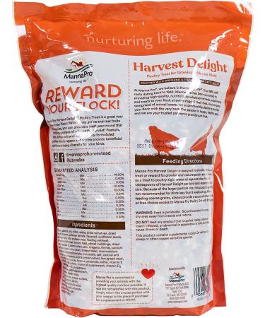 Manna Pro Harvest Delight Chicken Treats - 2.5 lbs Chicken Scratch Feed - Buy Online on GoSupps.com