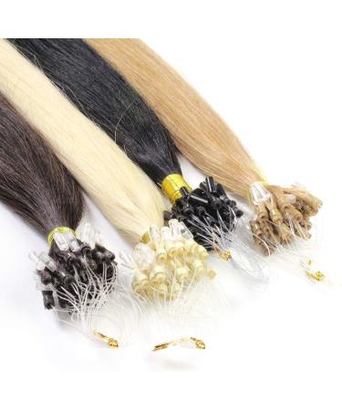 Hair2Heart Microring Extensions - 50 Strands Human Hair Straight 40cm - #1 Black - Premium Quality for Seamless Volume - Buy Online on GoSupps.com