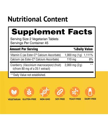 Buy Ester-C with Cranberry | Immune Health Complex | 90 Vegetarian Tablets - American Health - Buy Online on GoSupps.com