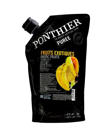 Food-united exotic Puree Mango Banana Maracuja Limette Exotic fruit puree 4x 1kg fruit-smoothie-Bowl-Sorbet-Panna-Cotta-Quark-M sli without artificial additions 4 kg