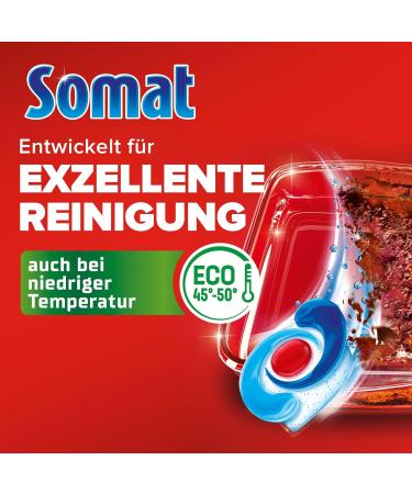 Somat Excellence 4-in-1 Caps (2 x 44 Caps) Quick-Dissolving Dishwasher Tablets Somat Caps for Excellent Cleaning and Shine even in the Eco Program and at Low Temperatures 44 Count (Pack of 2) - Buy Online on GoSupps.com