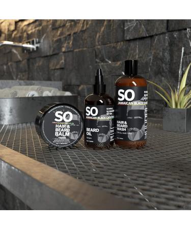 SO Jamaican Black Castor Oil 4 Fl Oz - Fast Absorbing, Promotes Beard and Hair Growth - Best Oil For Men's Hair, All Textures - Strong Healthy Brown Bamboo Lotus Formula - Buy Online on GoSupps.com