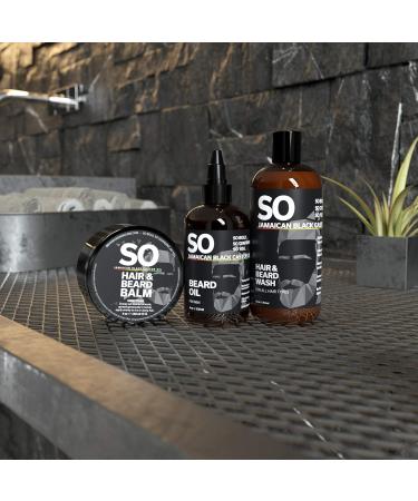 SO Jamaican Black Castor Oil Hair & Beard Balm for Men - Nourishing Bamboo Lotus Formula 4 oz | International Shipping - Buy Online on GoSupps.com