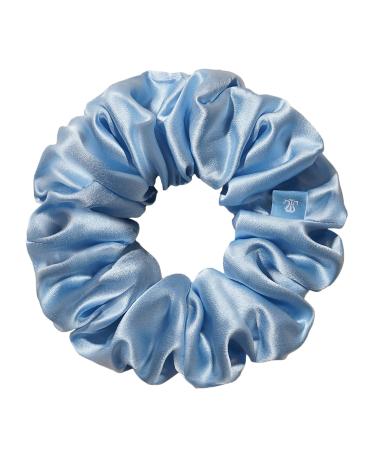LILYSILK 100% silk hair rings ladies ponytail holder hair band made of silk reusable packaging (ice blue) 1 piece (1 pack) ice blue