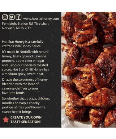 Hot Star Honey Chilli Sauce - Handcrafted Sweet Chili Sauce - 2 x 340g Bottles - Perfect for Chicken, Pizza, Pasta, Steak and Noodles - Buy Online on GoSupps.com