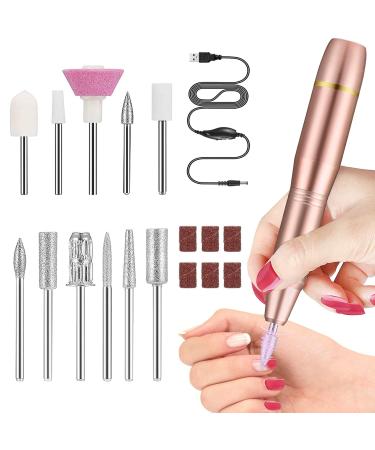 Electrical nail file set for gelail - pedicure set electrically 11 in 1 professionally nail miller for acrylic nails gel nails Kallus remove at home and nail studio manicure set gold