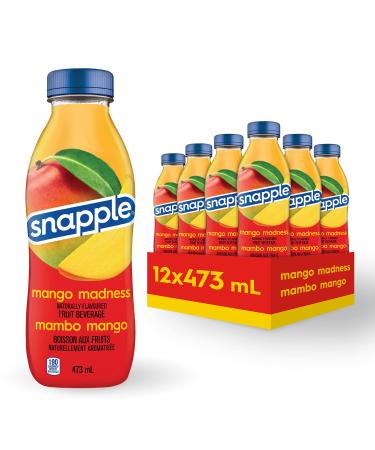 Snapple Naturally Flavoured Fruit Beverage Mango Madness 473mL 12-Count Mango Madness 1 Count (Pack of 12)