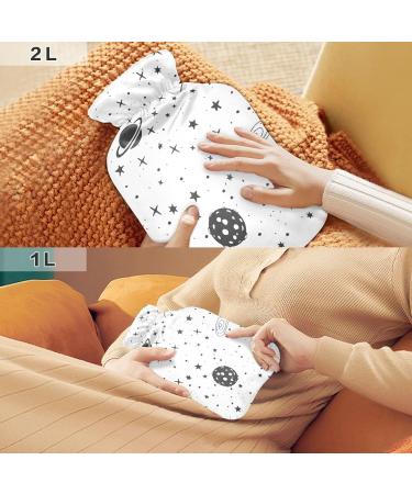 Space Planet Hot Water Bottle 2L | BPA-Free Large Hot Water Bag with Cover | Pain Relief for Cramps - Buy Online on GoSupps.com