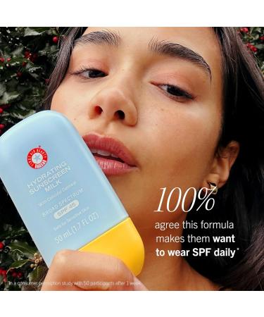 First Aid Beauty - Hydrating Sunscreen Milk with Colloidal Oatmeal Broad Spectrum SPF 45 Non-comedogenic SPF Formula Helps Nourish Skin with Organic UV Filters & Glycerin 24-hour Hydration 1.7 oz | Non-comedogenic SPF  - Buy Online on GoSupps.com