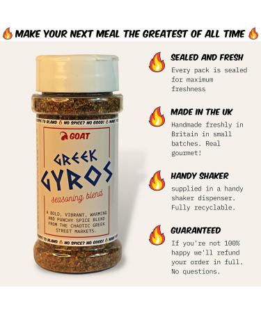 Greek Gyros Seasoning Blend & Rub - Perfect for Kebabs Rotis and Koftes. 60g Shaker. The Authentic Taste of Greek Cuisine. - Buy Online on GoSupps.com
